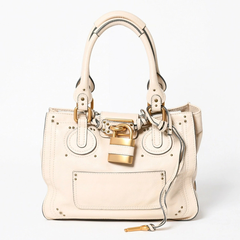 Chloe Paddington Handbag Romania Leather Ivory White